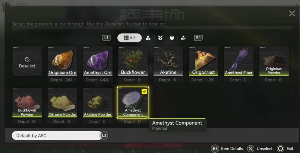 Amethyst Components selected Arknights Endfield