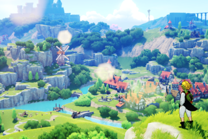 Seven Deadly Sins: Origin - Meliodas looking at the massive open world that you can explore.