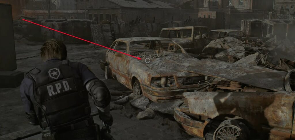 Letter on wrecked car in Resident Evil Requiem.