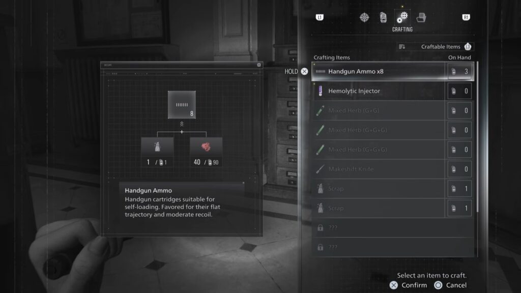 Crafting in Resident Evil Requiem