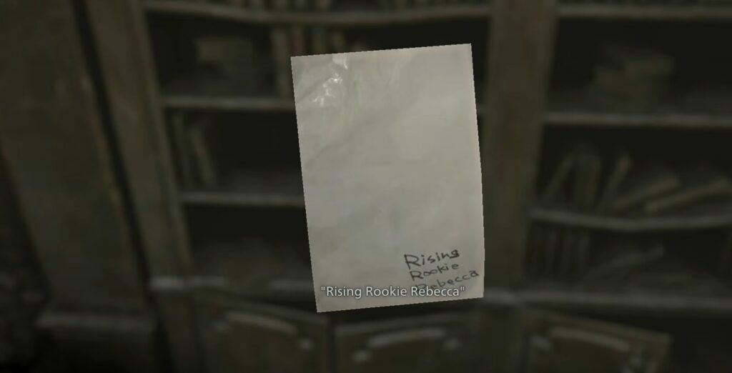 Rising Rookie Rebecca Note in Resident Evil Requiem