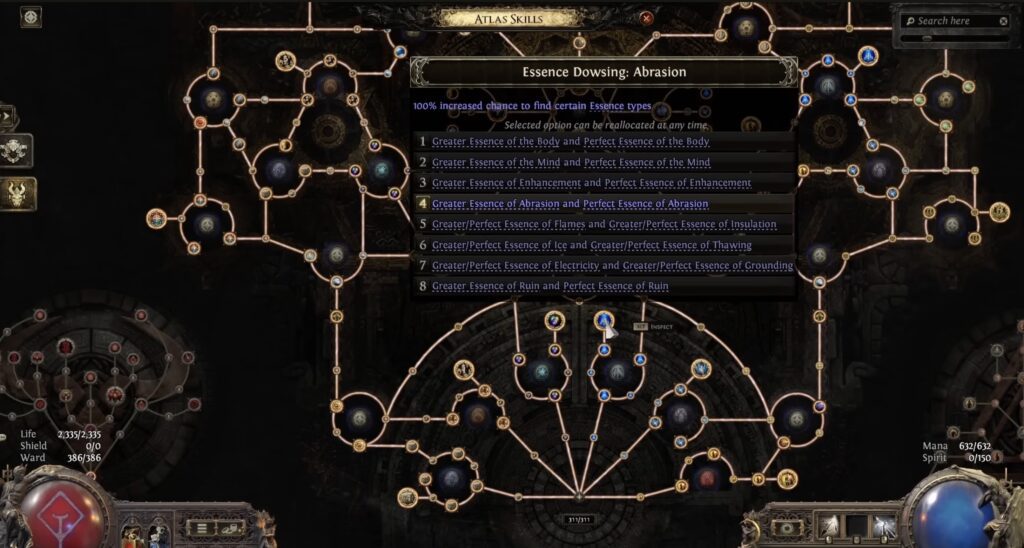Atlas Essence nodes in Path of Exile 2