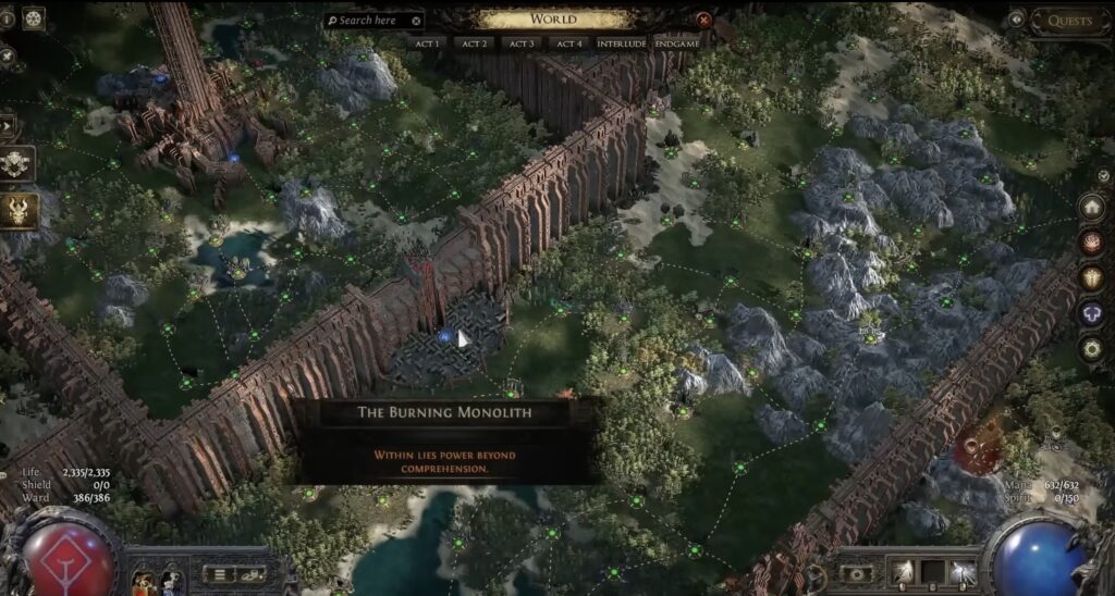 Burning Monolith in Path of Exile 2 Atlas