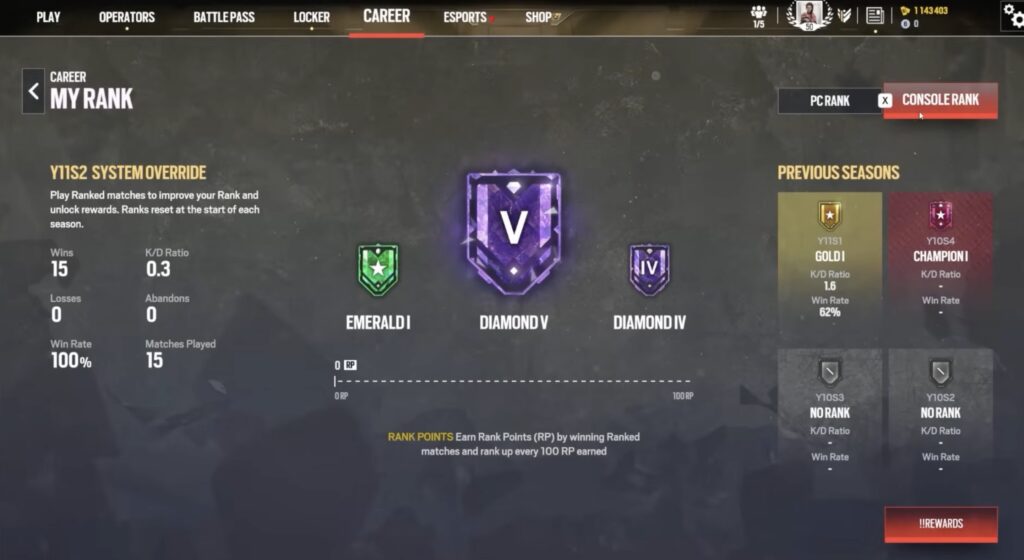 Emerald, Diamond, and Champion Players Rank Reset in Rainbow Six Siege Ranked 3.0