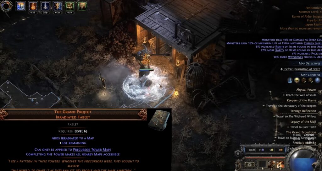 Using Grand Project Tablets to farm Halls in PoE 2