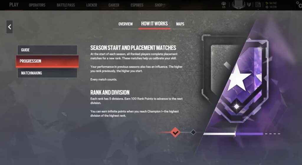 Placement Matches in Rainbow Six Siege Ranked 3.0