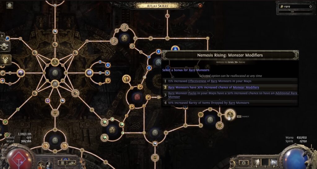Rare monster modifiers in Path of Exile 2