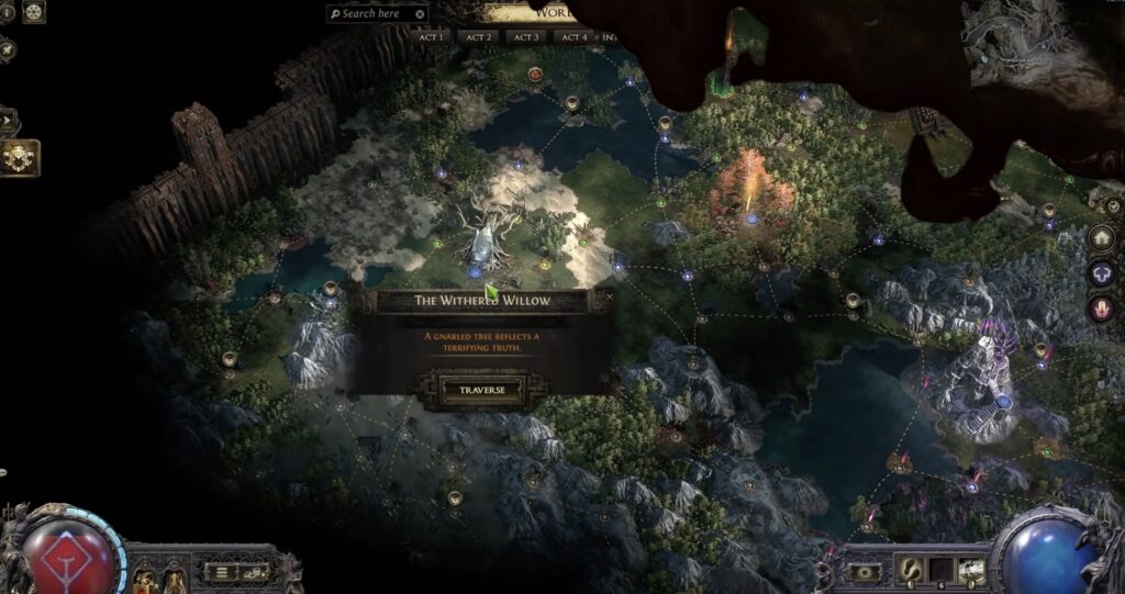 The Wither Willow in map of Path of Exile 2